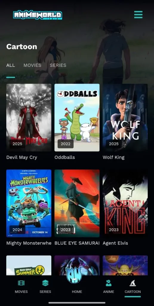 Screenshot Of the Anime World India App