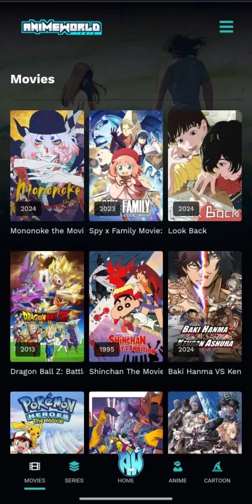 Screenshot Of the Anime World India App